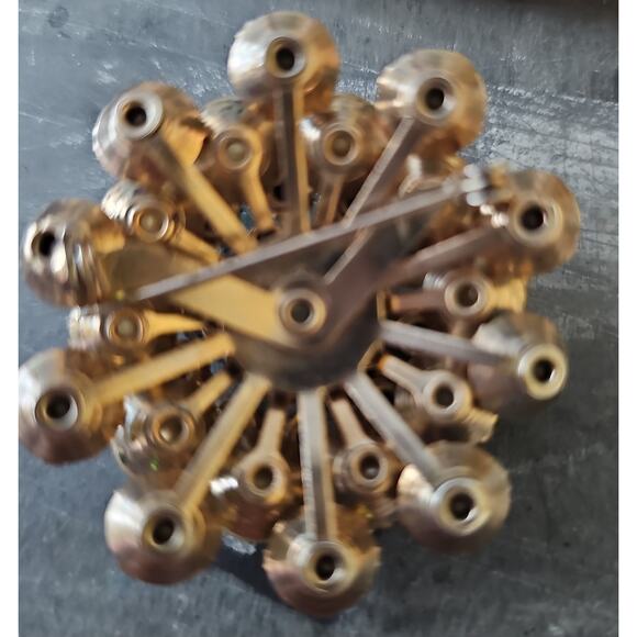 Vintage 1950s 60s Aurora Borealis Rhinestone Brooch Domed Cluster Pin Faux Pearl - Picture 6 of 7